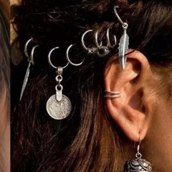 Silver Charm Hair Rings - Picture 2 of 2